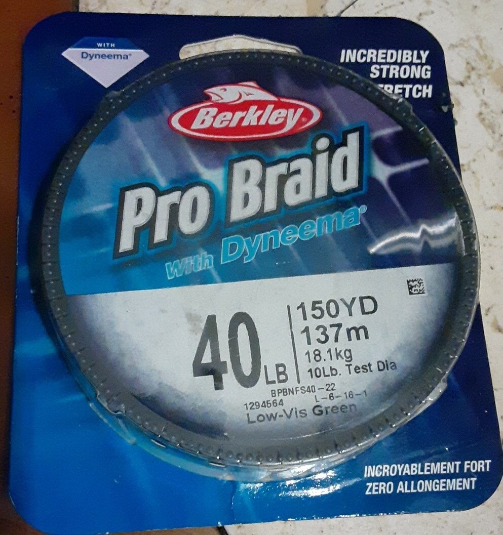 Berkley Pro Braid 40 lb Test Low-Vis Green Braided Fishing Line 150 Yds Dyneema