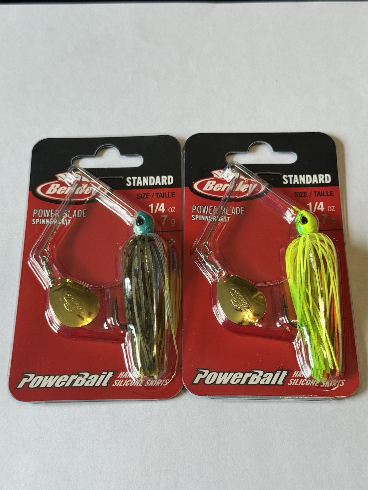 Lot of 2 Berkley Power Blade Spnbait Colorado Blade 1/4oz Gill Spawn/Firetiger