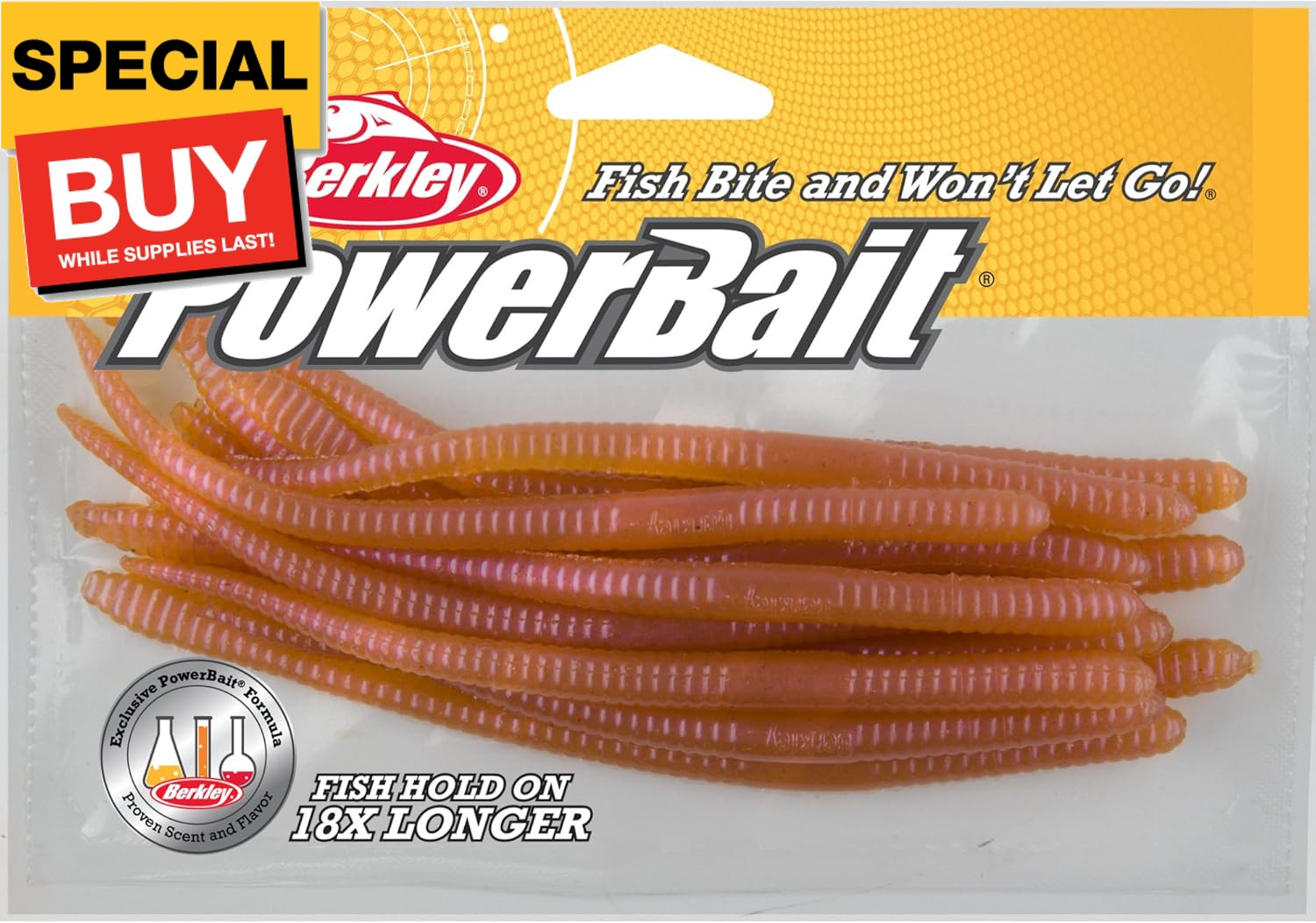 PowerBait Power Nightcrawler Natural, 6″ (13 Count)
