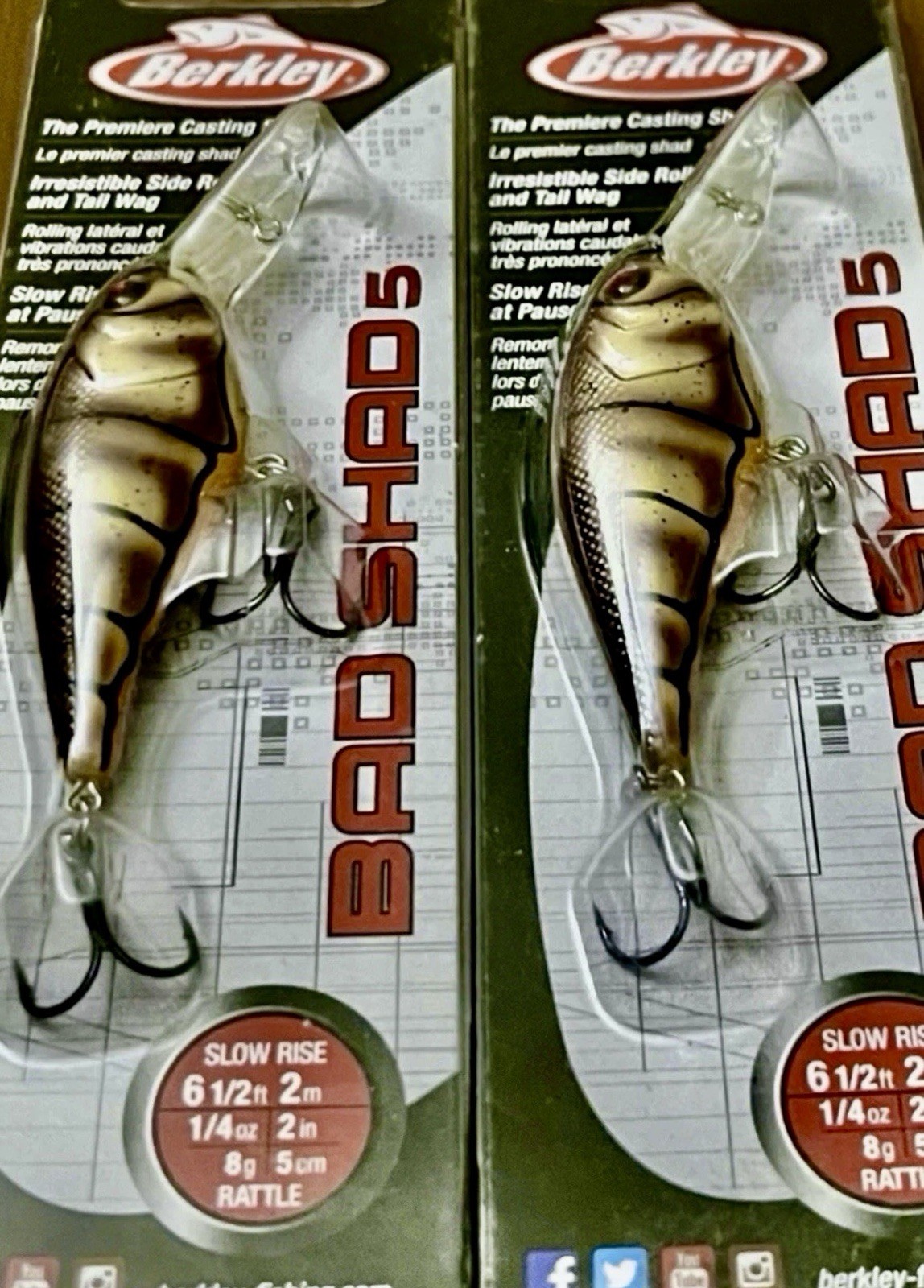 2 Berkley Bad Shad 5 BHBBS Crankbait Fishing Lures BROWN CRAW – NEW