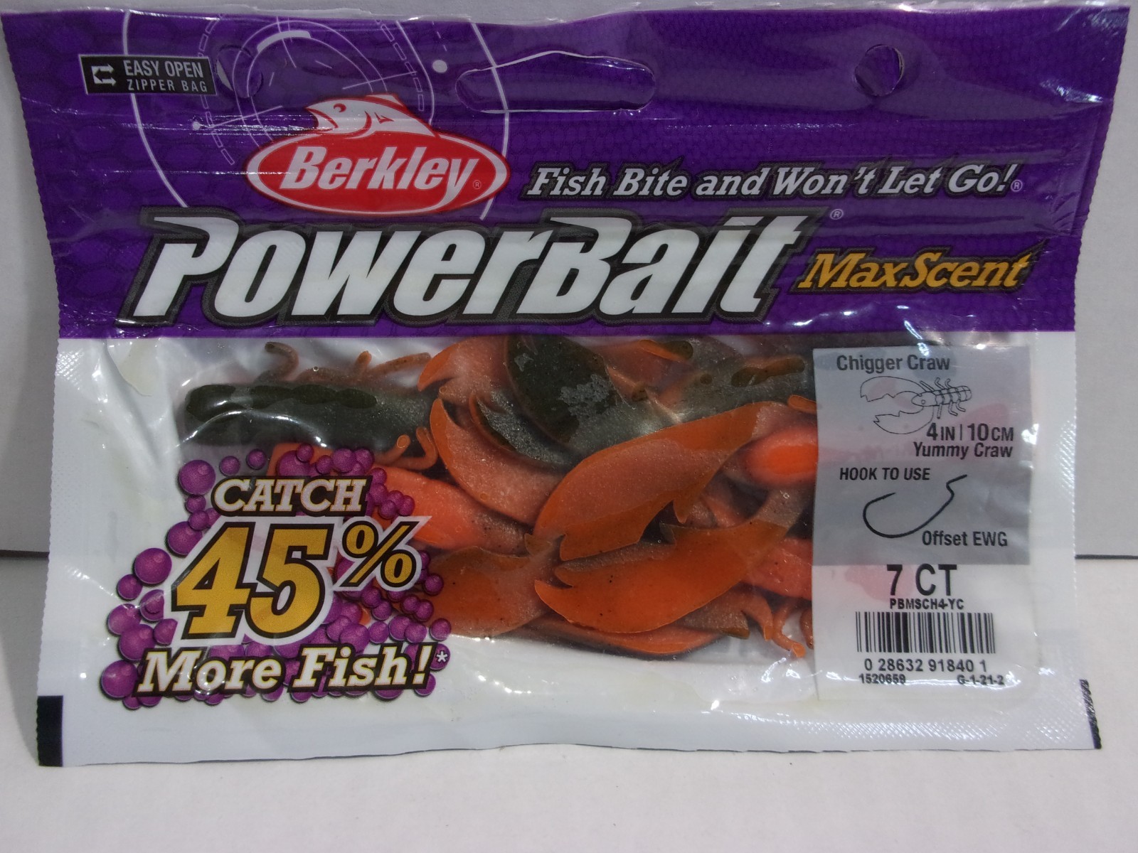 Berkley Powerbait Max Scent 4″ Chigger Craw Choose colors 7 per package NIP
