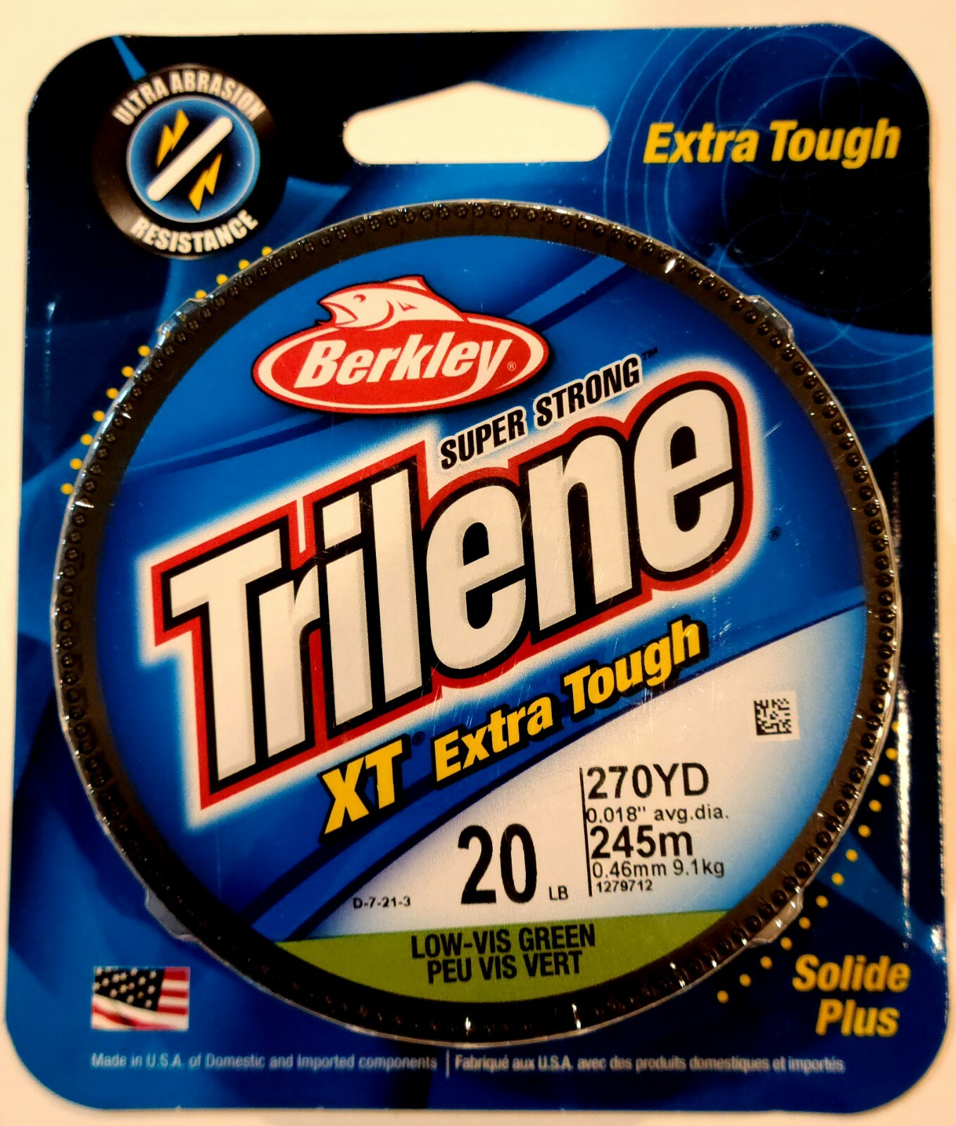 Berkley Trilene XT Mono Filler Spool 20lb 270yd Low-Vis Green Fishing Line