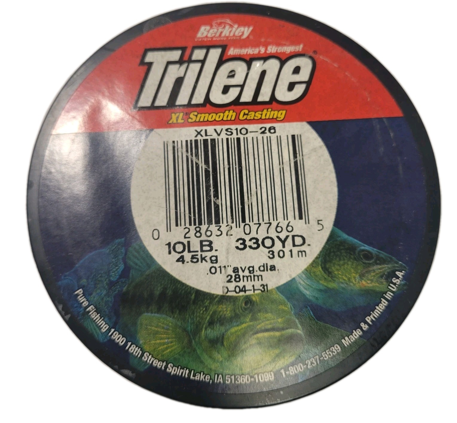 Berkley Trilene XL VS10-26 XL Smooth Casting 10lb 330Yd .011 Clear Bass Fishing